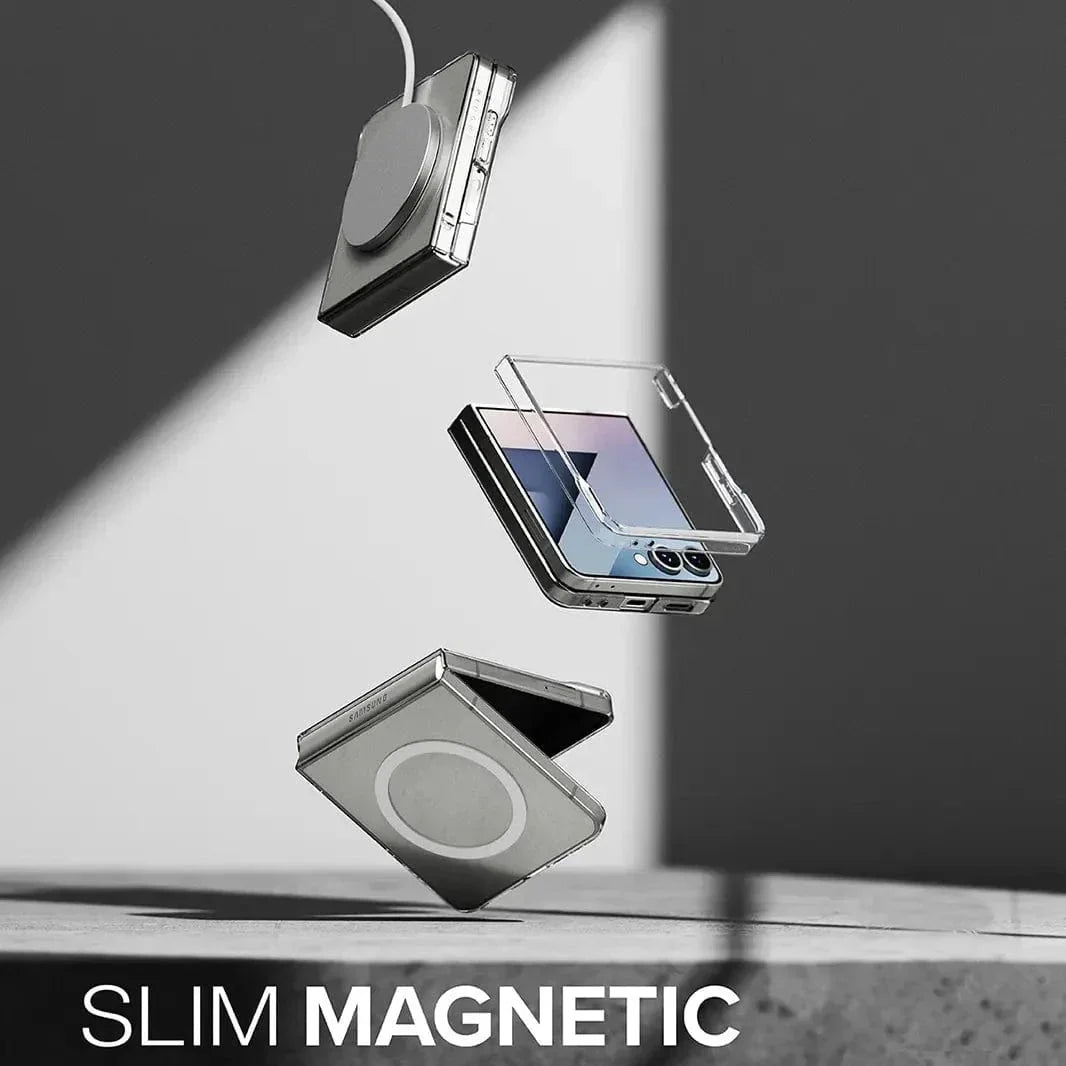 Slim Thin Magnetic Wireless Charging Transparent Case for Samsung Z Flip7