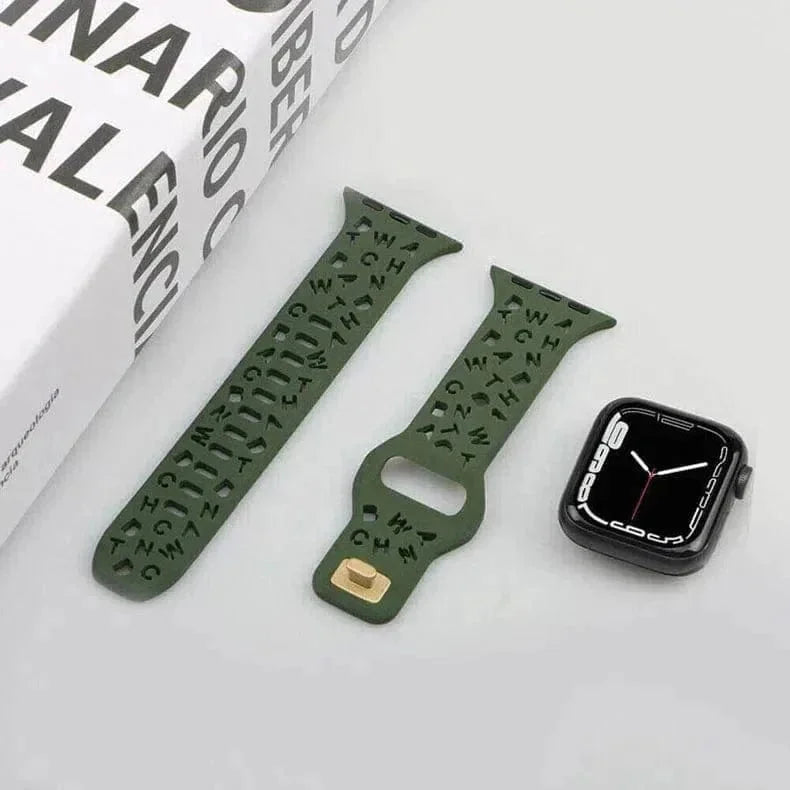 Soft Silicone Alphabetic Band for Apple Watch 38 | 40 | 41 | 42mm S10