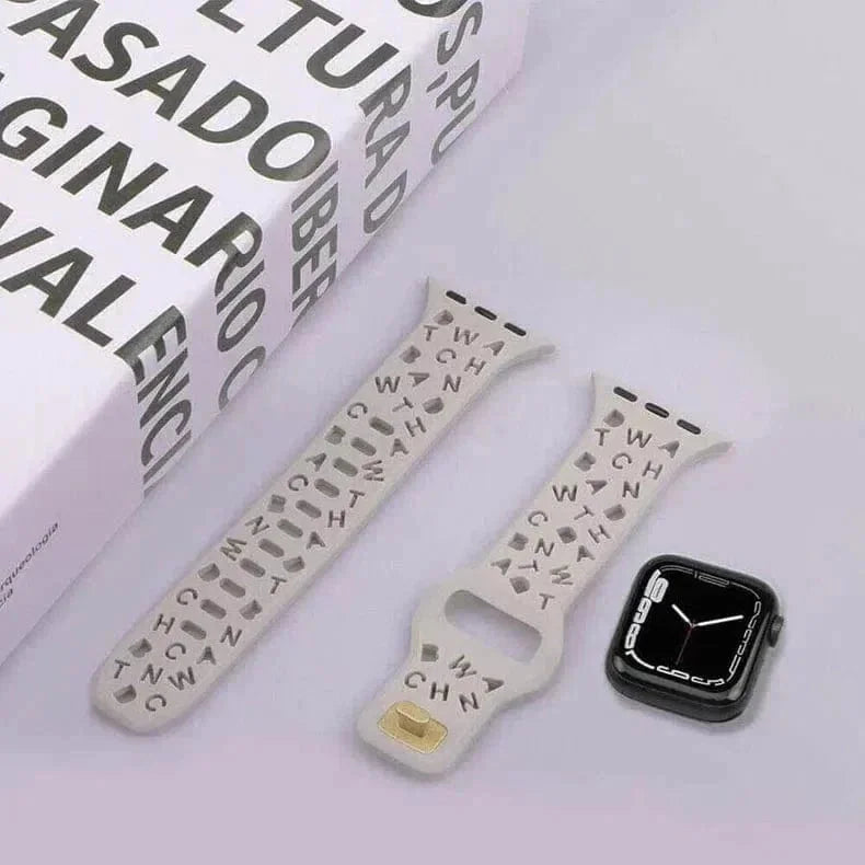 Soft Silicone Alphabetic Band for Apple Watch 38 | 40 | 41 | 42mm S10