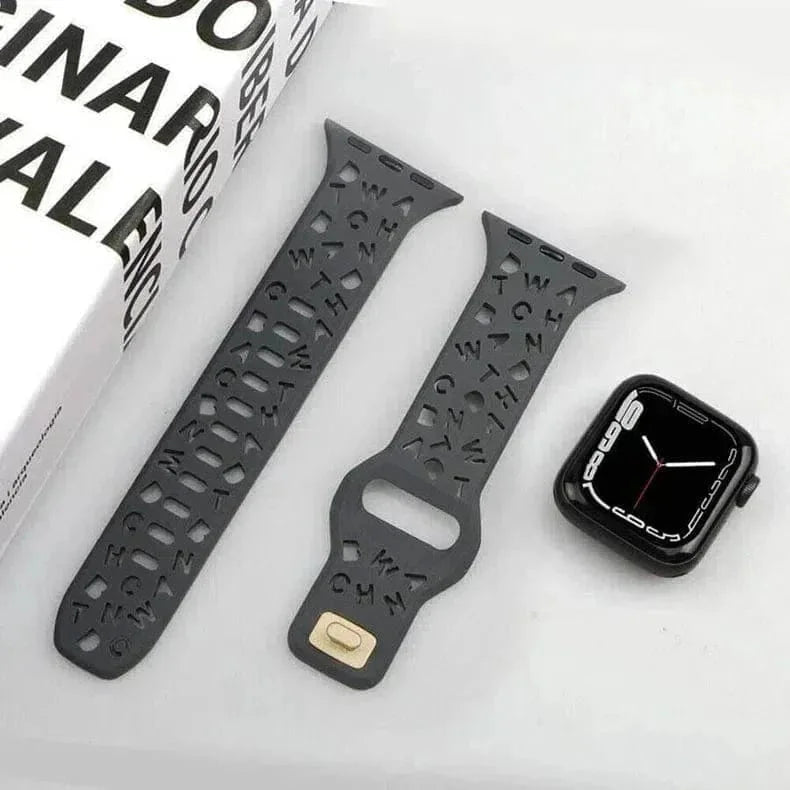 Soft Silicone Alphabetic Band for Apple Watch 38 | 40 | 41 | 42mm S10