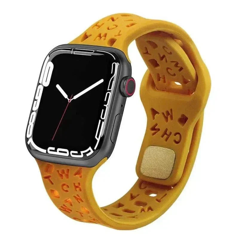 Soft Silicone Alphabetic Band for Apple Watch 42 | 44 | 45 | Ultra 49 | 46mm S10