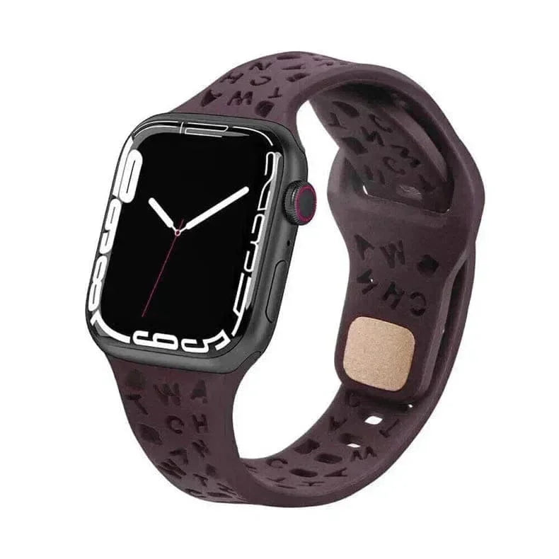 Soft Silicone Alphabetic Band for Apple Watch 42 | 44 | 45 | Ultra 49 | 46mm S10