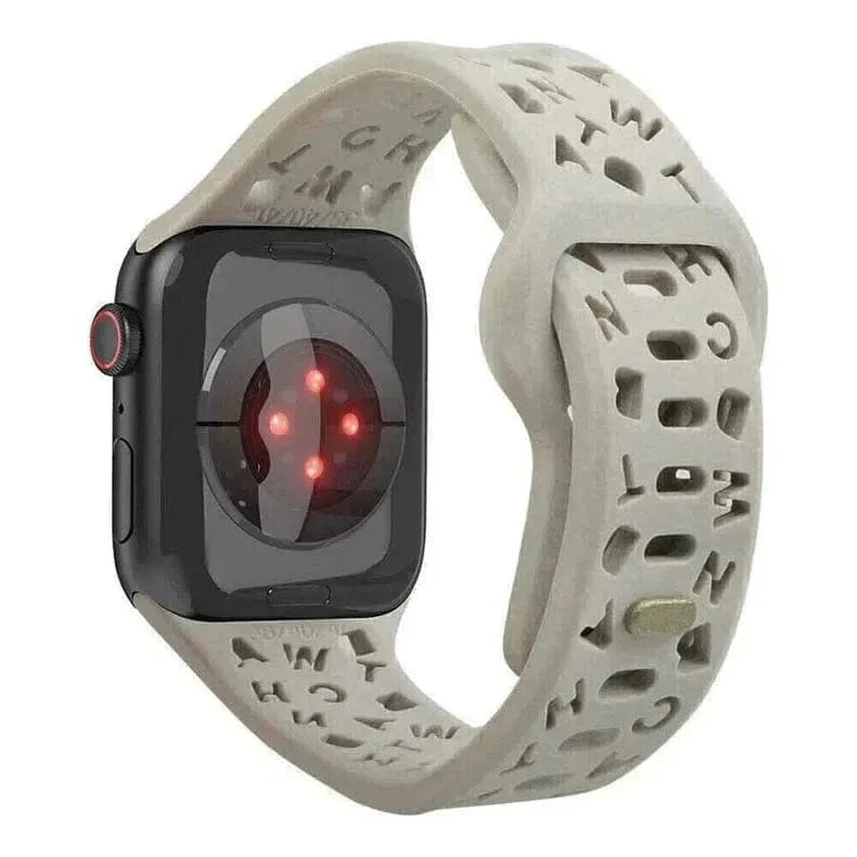 Soft Silicone Alphabetic Band for Apple Watch 42 | 44 | 45 | Ultra 49 | 46mm S10