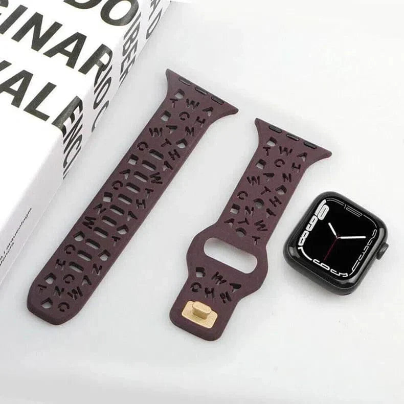 Soft Silicone Alphabetic Watch Band for Apple Watch