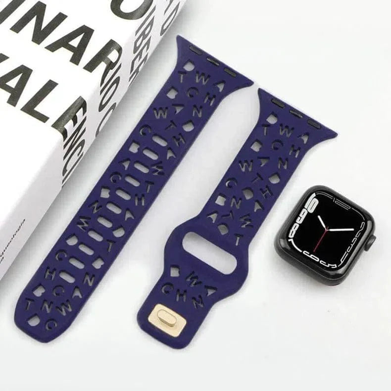 Soft Silicone Alphabetic Watch Band for Apple Watch