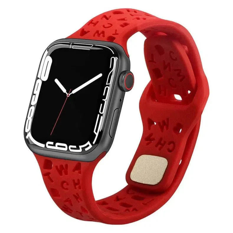 Soft Silicone Alphabetic Watch Band for Apple Watch