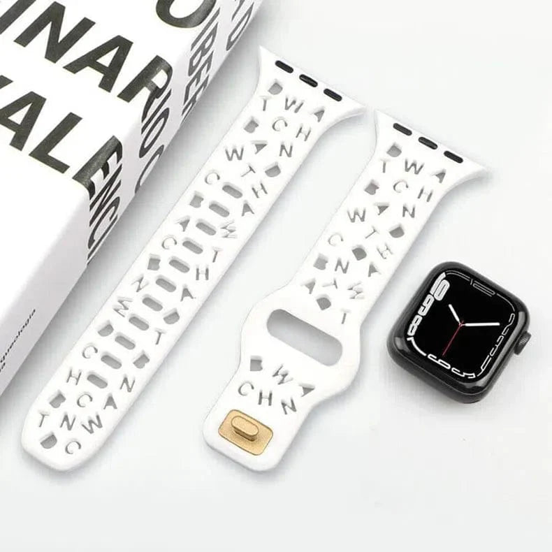 Soft Silicone Alphabetic Watch Band for Apple Watch