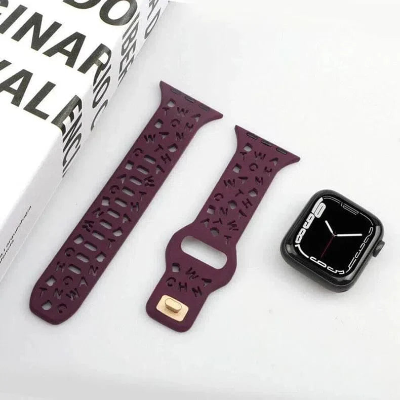 Soft Silicone Alphabetic Watch Band for Apple Watch