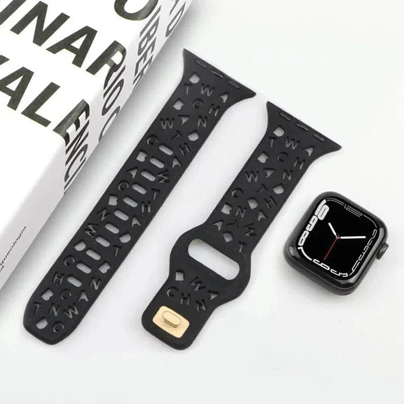 Soft Silicone Alphabetic Watch Band for Apple Watch