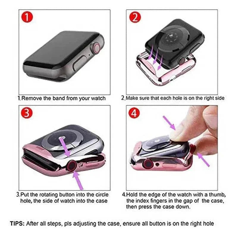 Soft Slim Shiny Full Body Screen Protector Cover for Apple Watch 44mm