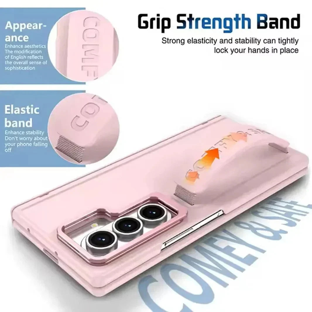 Soft Touch Coating Lens Bracket Case With Hand Strap for Samsung Z Fold6