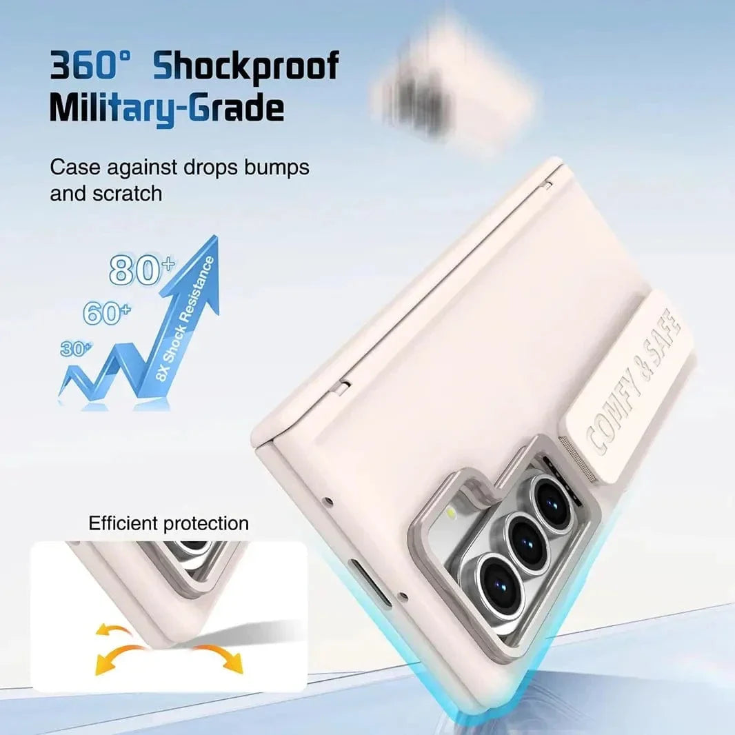 Soft Touch Coating Lens Bracket Case With Hand Strap for Samsung Z Fold6