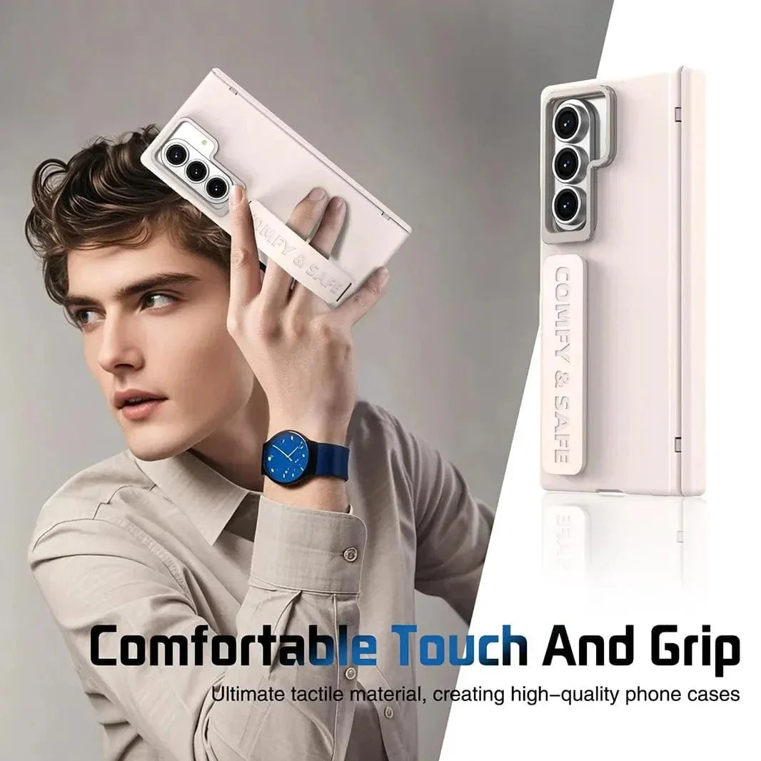 Soft Touch Coating Lens Bracket Case With Hand Strap for Samsung Z Fold7