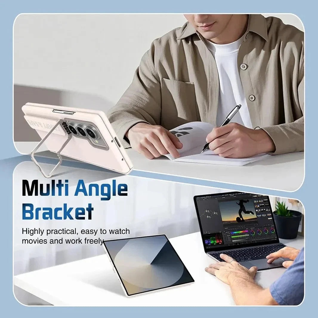 Soft Touch Coating Lens Bracket Case With Hand Strap for Samsung Z Fold7