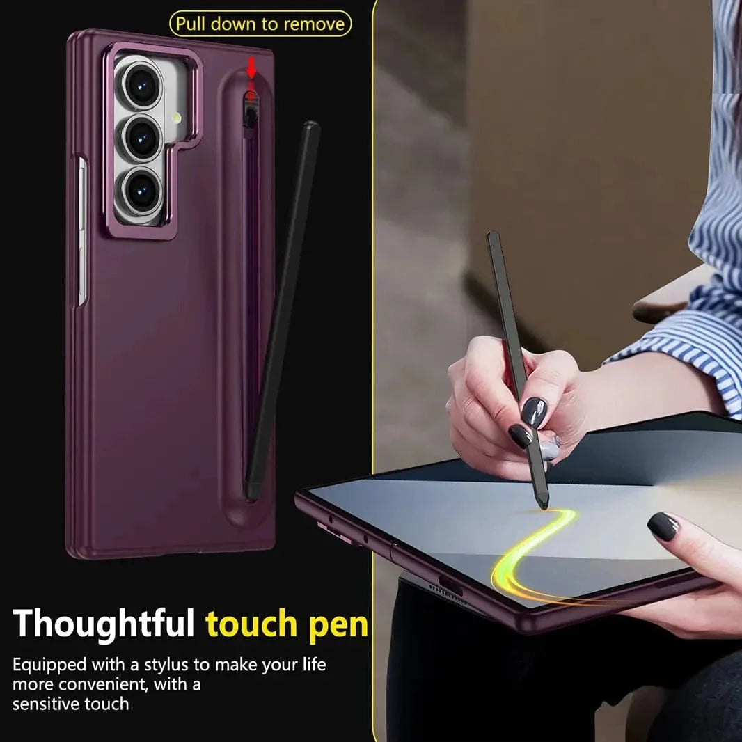 Soft Touch Coating Lens Bracket Case With Pen for Samsung Z Fold6
