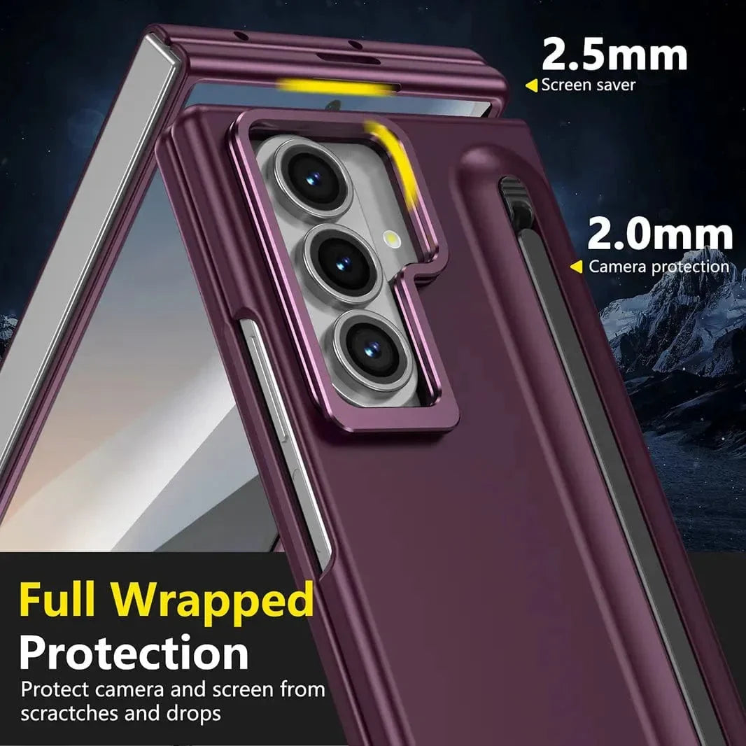 Soft Touch Coating Lens Bracket Case With Pen for Samsung Z Fold6