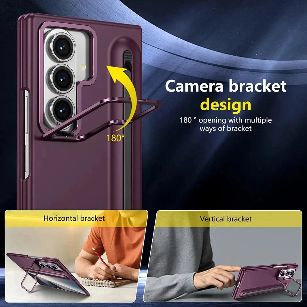 Soft Touch Coating Lens Bracket Case With Pen for Samsung Z Fold7