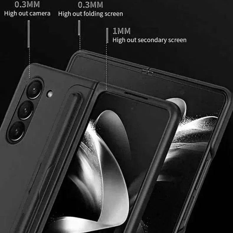 Soft Touch Coating Standing Case With Pen Case for Samsung Z Fold5