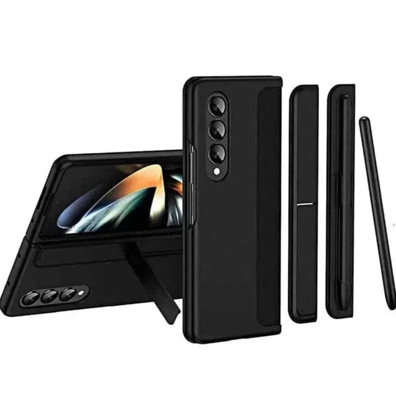 Soft Touch Coating Standing Case With Pen Case for Samsung Z Fold5