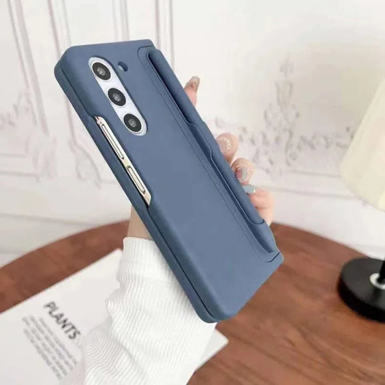 Soft Touch Coating Standing Phone Back Case With Pen for Samsung Galaxy Z Fold