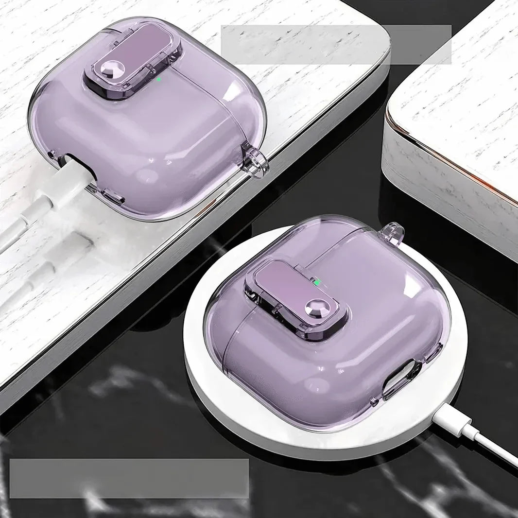 Soft TPU Clear Lock Clip Keychain Case for Samsung Galaxy Buds 3 | 3 Pro