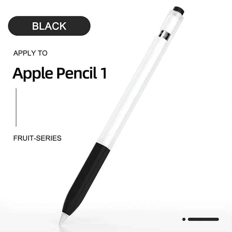 Split Color Protective Soft Silicone Stylus Pen Sleeve Case for Apple Pencil 1 | 2 Covers Apple Pencil 1 / Black