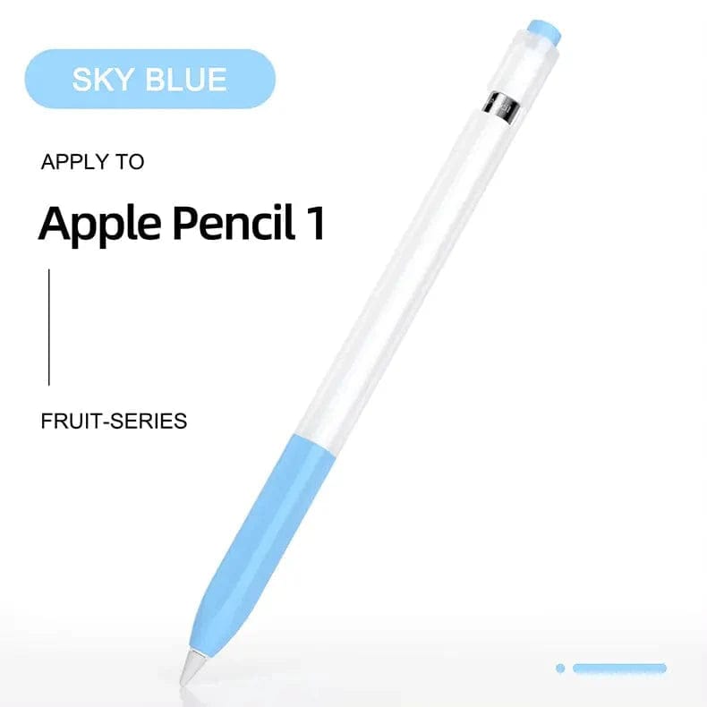 Split Color Protective Soft Silicone Stylus Pen Sleeve Case for Apple Pencil 1 | 2 Covers Apple Pencil 1 / Sky Blue