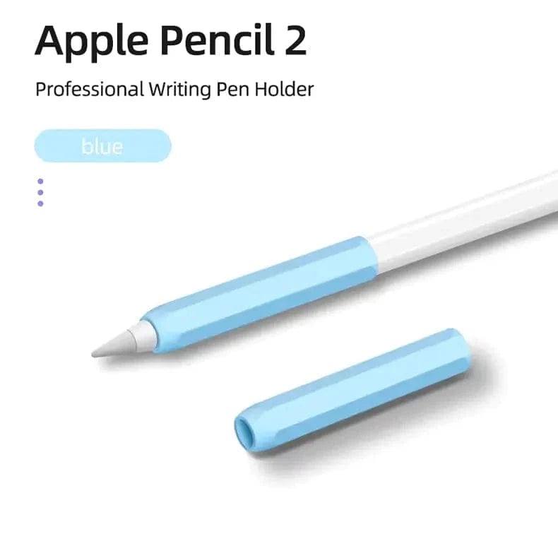 Split Color Protective Soft Silicone Stylus Pen Sleeve Case for Apple Pencil 1 | 2 Covers Apple Pencil 2 / Sky Blue