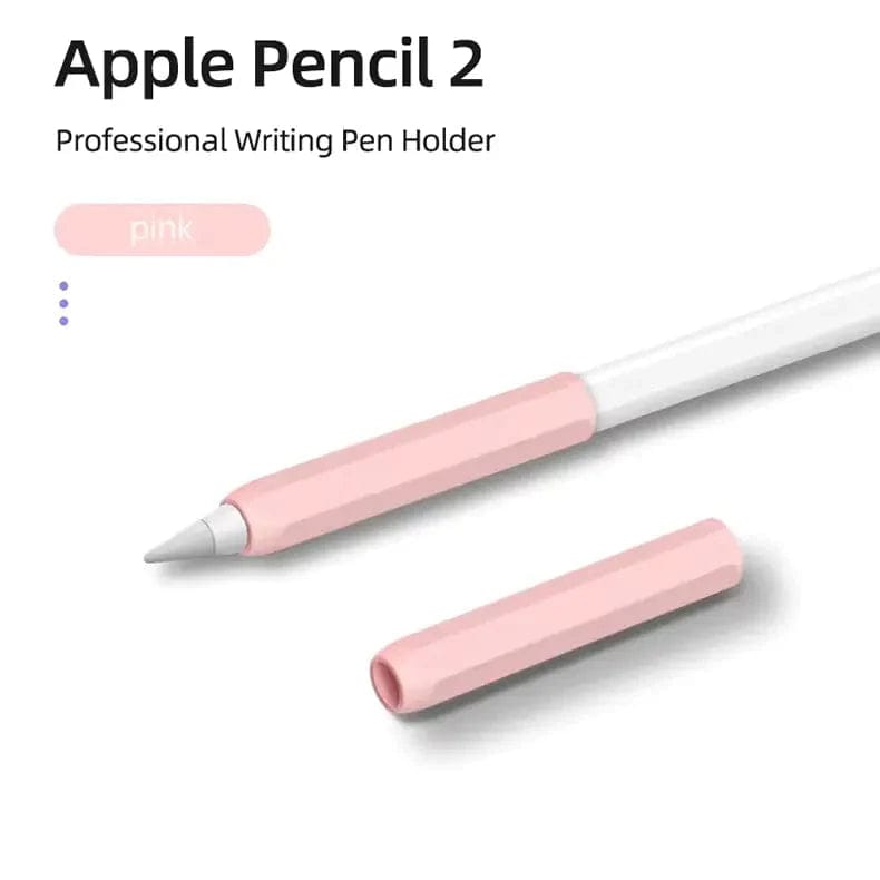 Split Color Protective Soft Silicone Stylus Pen Sleeve Case for Apple Pencil 1 | 2 Covers Apple Pencil 2 / Pink