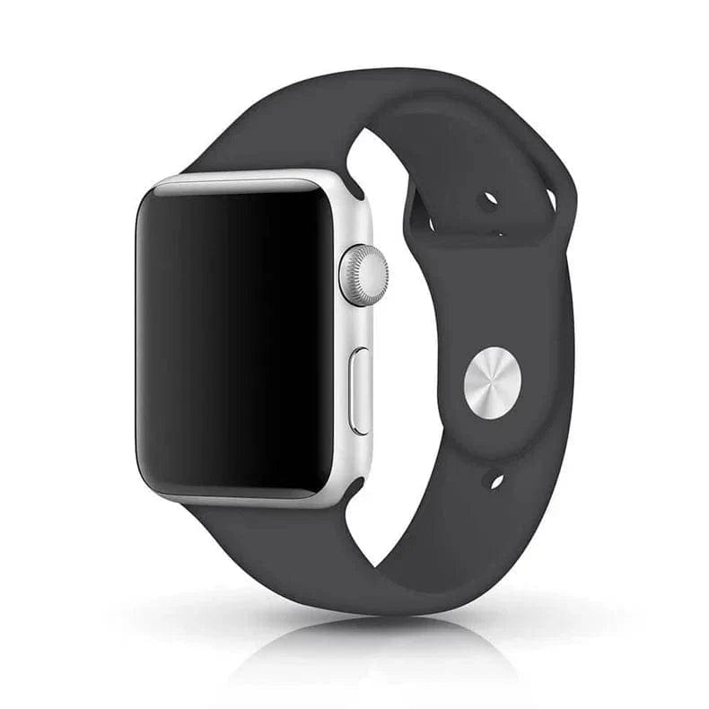 Sports Silicone Band for Apple Watch 42mm | 44mm | 45mm | Ultra 49mm Watch Bands M / L / Dark Grey