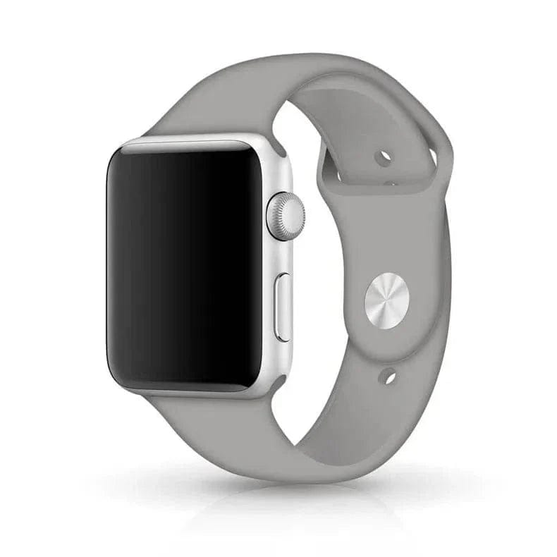 Sports Silicone Band for Apple Watch 42mm | 44mm | 45mm | Ultra 49mm Watch Bands M / L / Light Grey