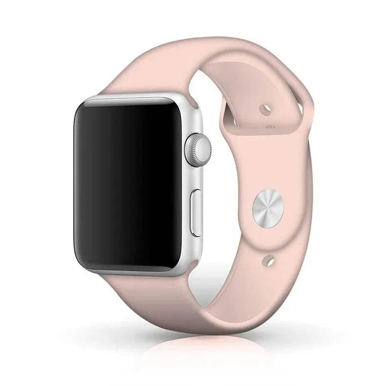 Sports Silicone Band for Apple Watch 42mm | 44mm | 45mm | Ultra 49mm Watch Bands S / M / Pink Sand