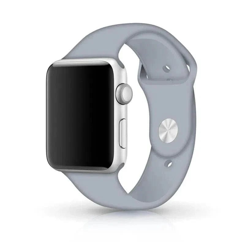 Sports Silicone Band for Apple Watch 42mm | 44mm | 45mm | Ultra 49mm Watch Bands M / L / Steel Grey