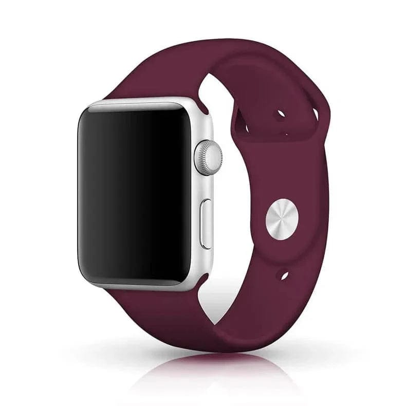 Sports Silicone Band for Apple Watch 42mm | 44mm | 45mm | Ultra 49mm Watch Bands M / L / Wine Red