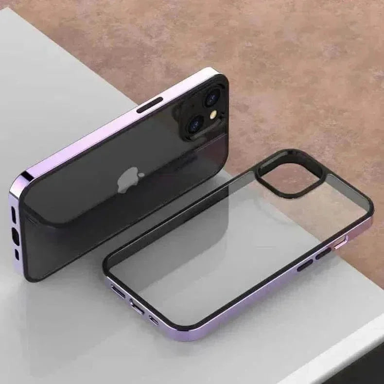 Square Electroplated Clear Hard Case for iPhone 14 Pro