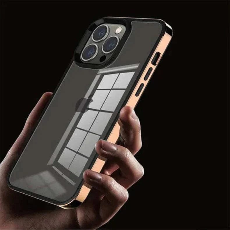 Square Electroplated Transparent Case for iPhone Back Cases