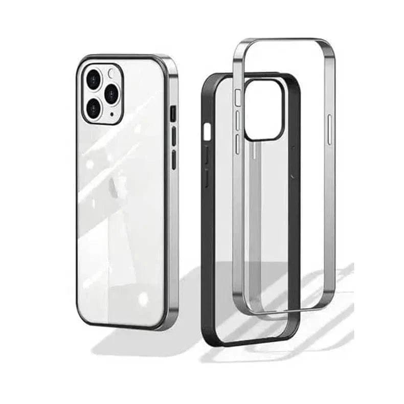 Square Electroplated Transparent Case for iPhone Back Cases