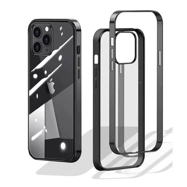 Square Electroplated Transparent Case for iPhone Back Cases