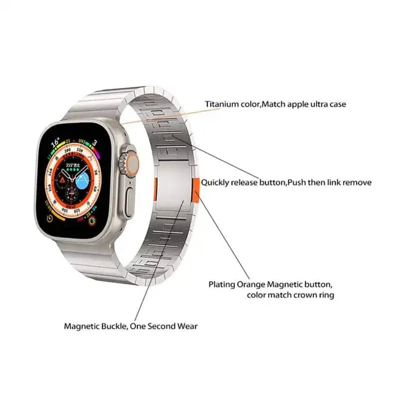 Stainless Steel Magnetic Closure Bracelet for Apple Watch 42 | 44 | 45 | Ultra 49 | 46mm S10