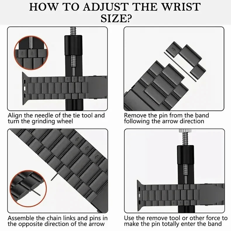 Stainless Steel Metal Bracelet for Apple Watch 38 | 40 | 41 | 42mm S10