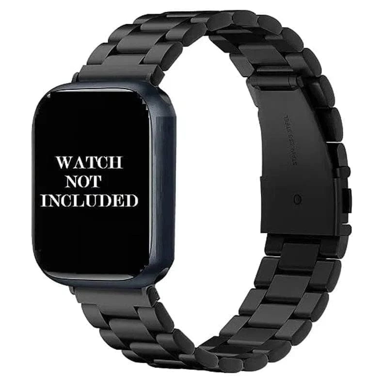 Stainless Steel Metal Link Bracelet Band for Apple Watch Watch Bands 42mm | 44mm | 45mm | Ultra 49mm / Matte Black