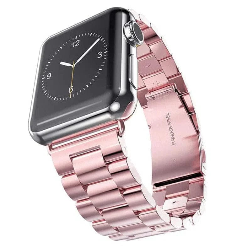 Stainless Steel Metal Link Bracelet Band for Apple Watch Watch Bands 42mm | 44mm | 45mm | Ultra 49mm / Rose Gold