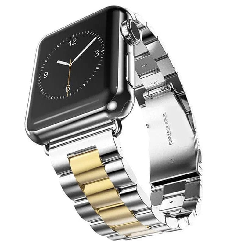 Stainless Steel Metal Link Bracelet Band for Apple Watch Watch Bands 42mm | 44mm | 45mm | Ultra 49mm / Silver Gold