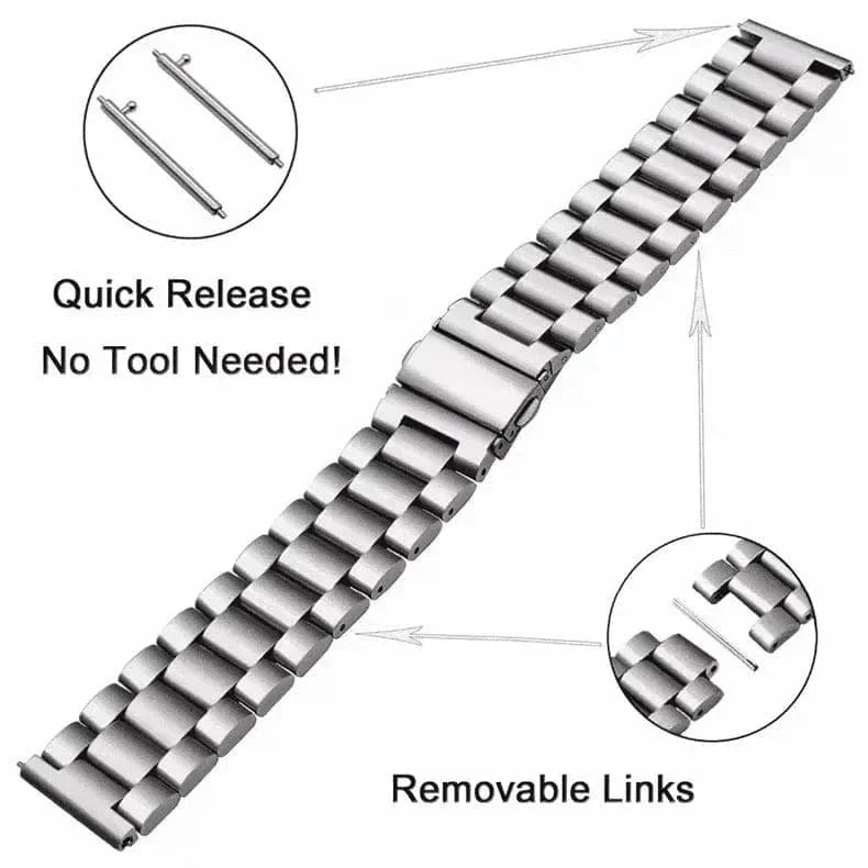 Stainless Steel Metal Link Bracelet for Smartwatch 20mm