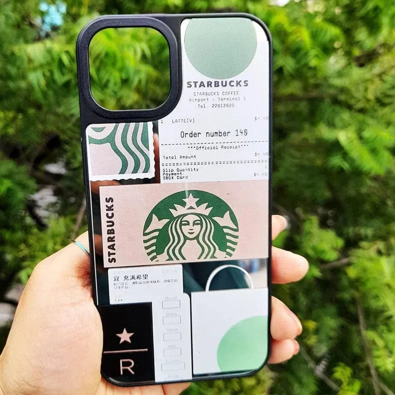 Starbucks Print Mirror Acrylic Glass Hard Case for iPhone Xs Max