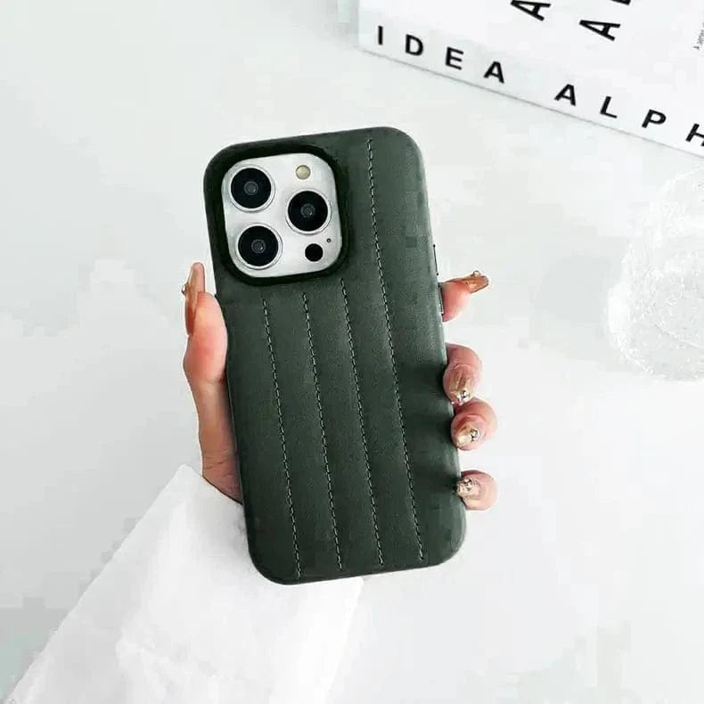 Stitch Leather Texture Case for iPhone 13 Pro