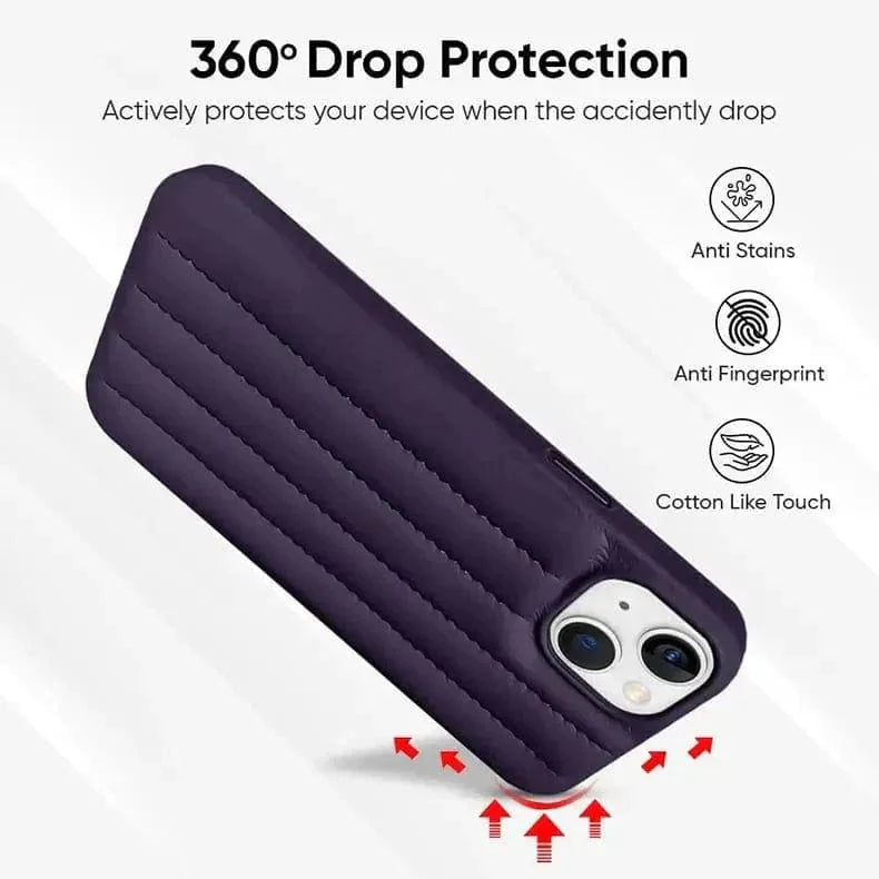 Stitch Leather Texture Hard Case for iPhone 13