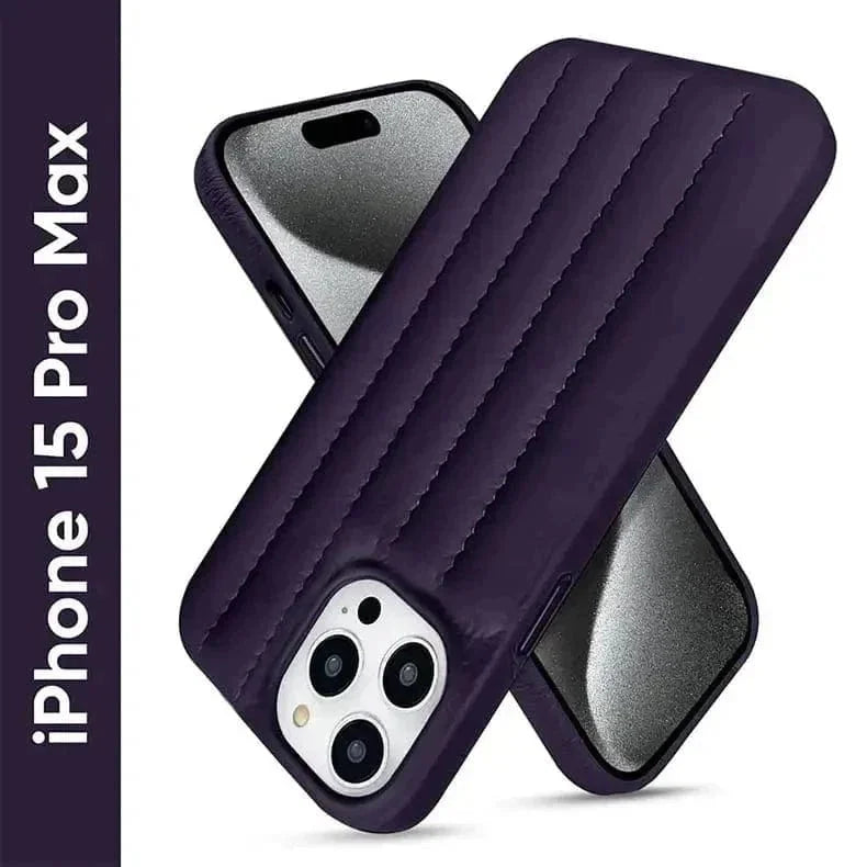 Stitch Leather Texture Hard Case for iPhone 14