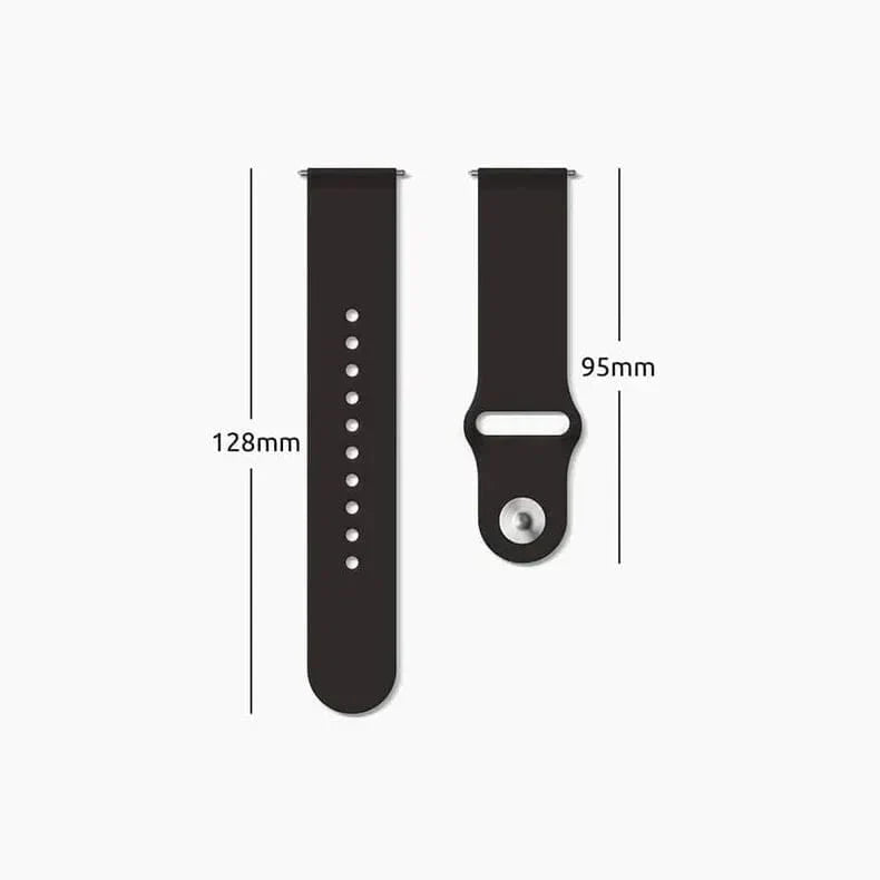 Silicone Sport Band for Smartwatch 22mm 22mm coco-black Straps & Bands