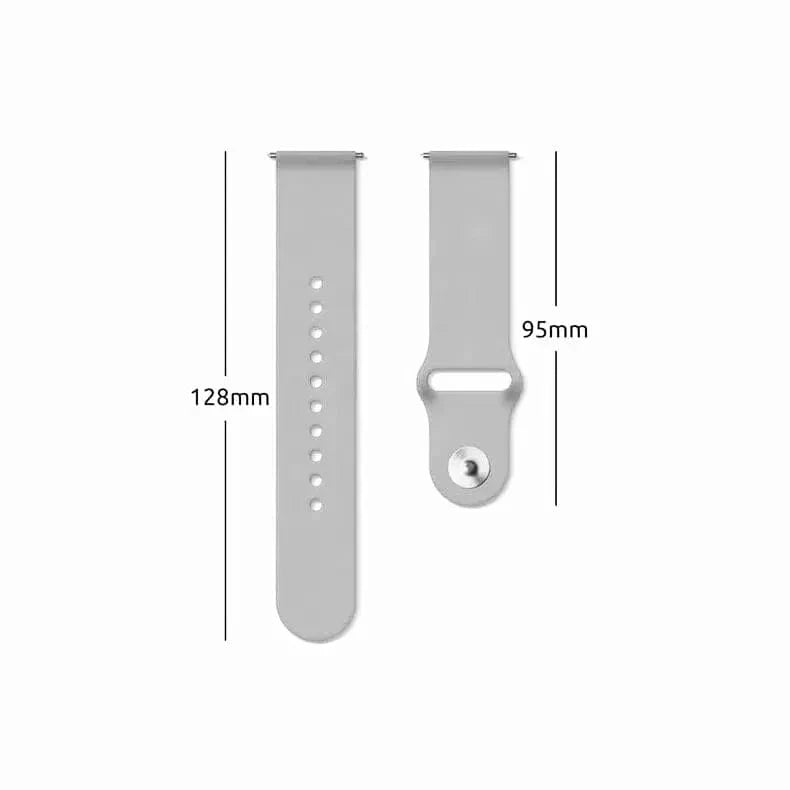 Silicone Sport Band for Smartwatch 22mm 22mm light-grey Straps & Bands